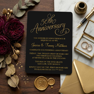 50th Golden Wedding Anniversary Invitations