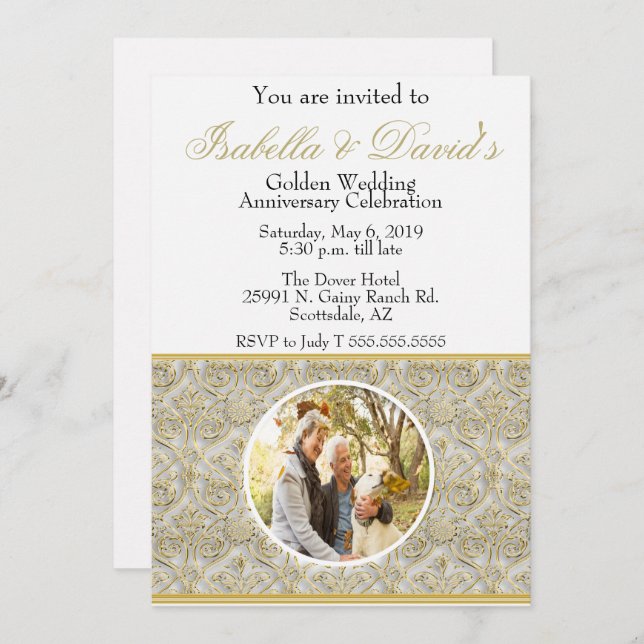 50th Golden Wedding Anniversary Invite (Front/Back)