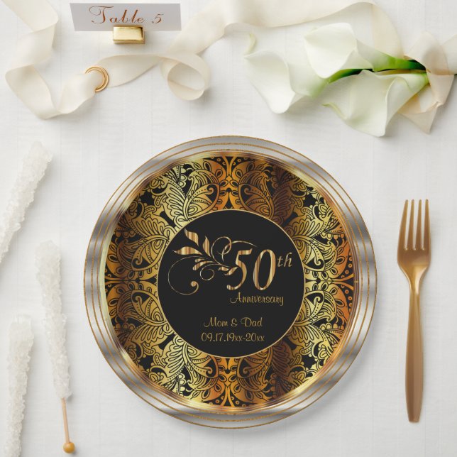 50th Golden Wedding / Anniversary  Paper Plate (Wedding)