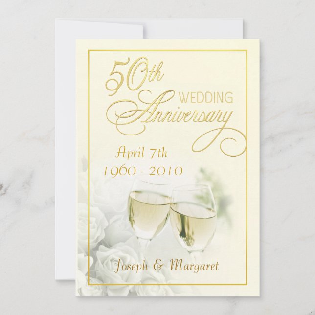 50th Golden Wedding Anniversary Party Invitations (Front)