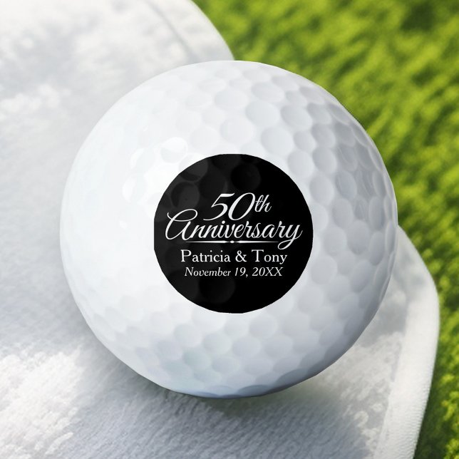 50th Golden Wedding Anniversary Personalized Golf Balls (Personalized Golf Ball - Add Your Monogram for a Wedding Anniversary Favor)