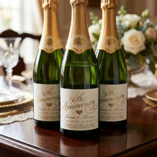 50th Golden Wedding Anniversary Sparkling Wine Label
