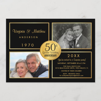 50th Golden Wedding Anniversary Surprise Party Invitation