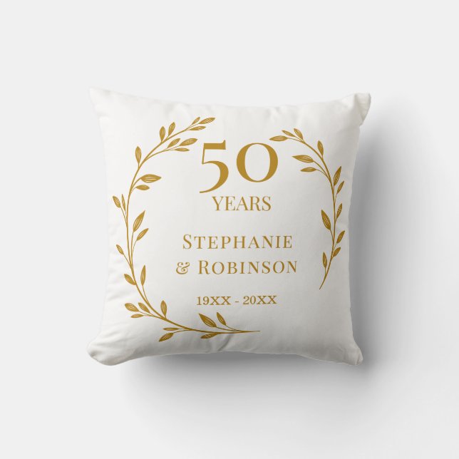 50th Golden Wedding Anniversary  Throw Pillow (Front)