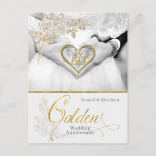50th Golden Wedding Anniversary with Names Postcard