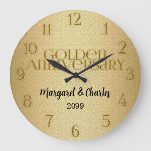 50th Golden Wedding Annivsersary Custom Large Clock
