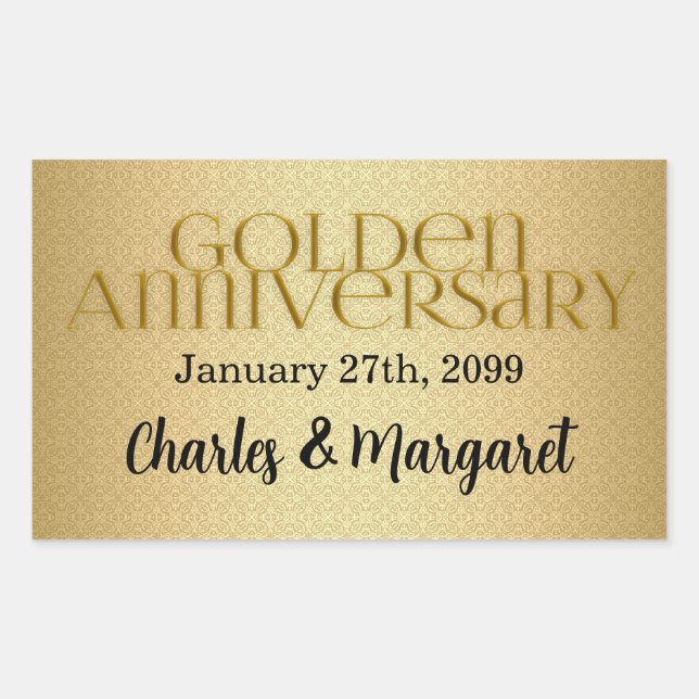 50th Golden Wedding Annivsersary Sticker (Front)