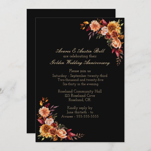 50th Golden Wedding Invitation (Front/Back)