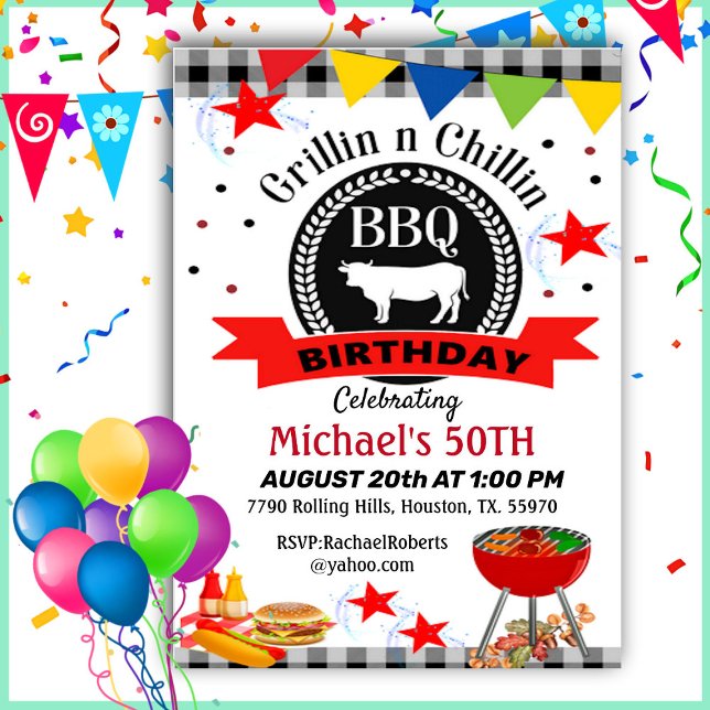50th Grillin And Chillin Birthday  Invitation (Creator Uploaded)