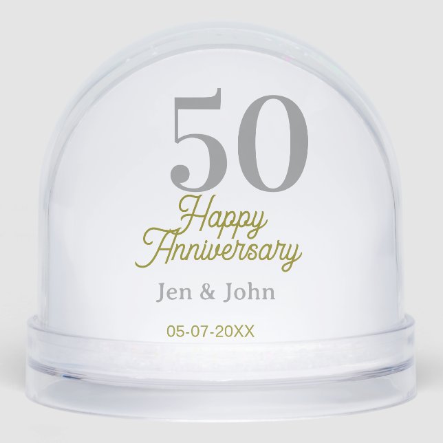 50th happy anniversary name date silver gold date  (Avant)
