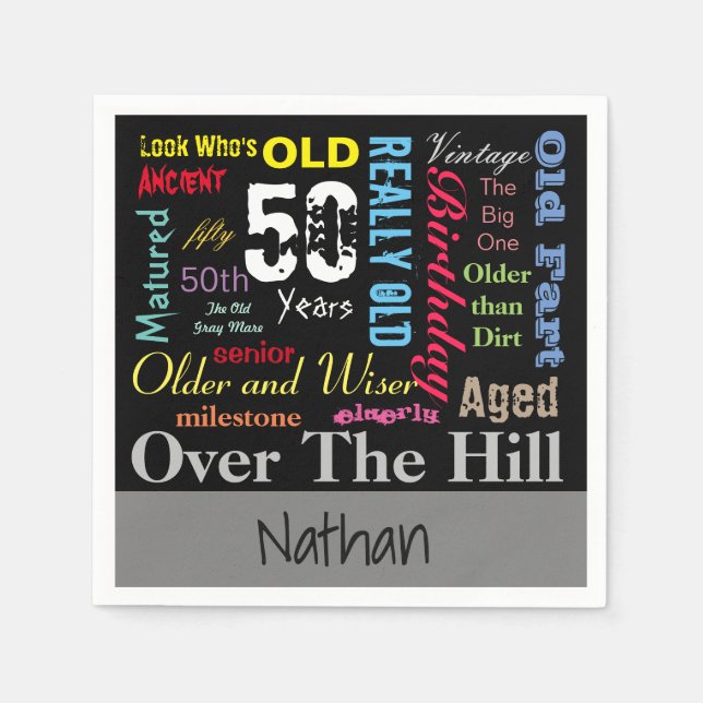 50th Happy BIrthday in a Graffiti Style Napkin (Front)