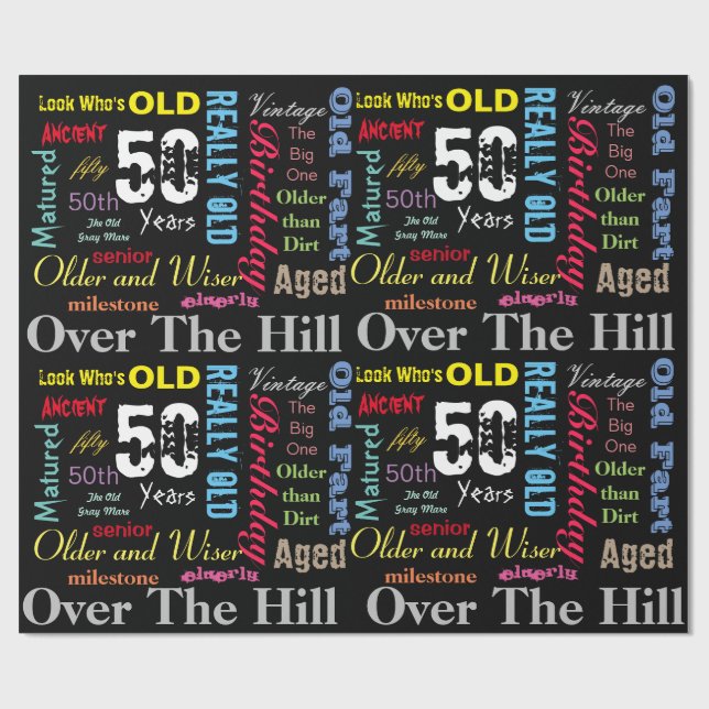 50th Happy Birthday in a Graffiti Style Wrapping Paper (Flat)
