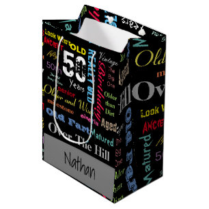 50th Happy Birthday Milestone Medium Gift Bag