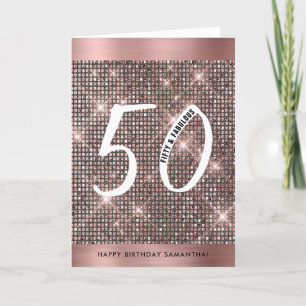 50th Happy Birthday Trendy Chic Card