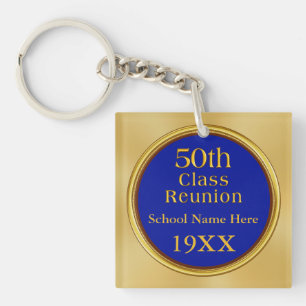 50th High School Class Reunion, Your Text, Colours Keychain