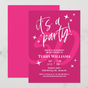 50th Hot Pink Birthday Party Invitation