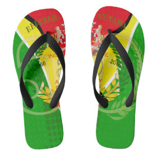 50th Independence Anniversary Guyanese pride Adult Flip Flops