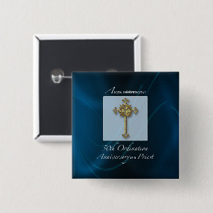 50th Jubilee Ordination Anniversary of Priest 2 Inch Square Button