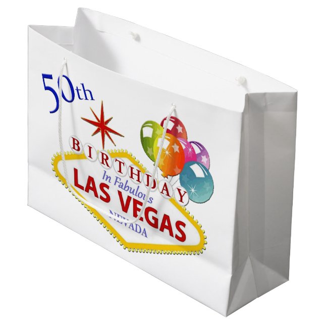 50th Las Vegas Birthday Gift Bag (Front Angled)