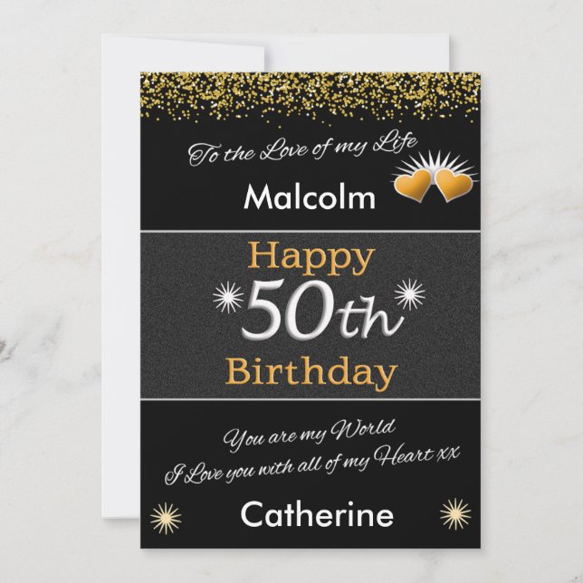 50th Mans Birthday Card vintage  (Front)