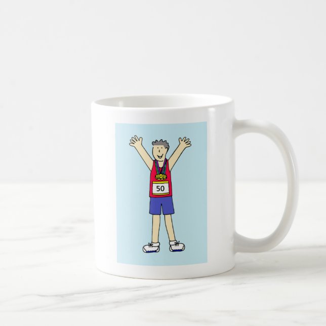 50th Marathon Congratulations for Him Coffee Mug (Right)