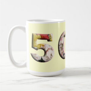 50th Milestone Floral Design Customizable Mug