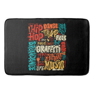 50th Music And Hip hop Graffiti Cassette Vintage R Bath Mat