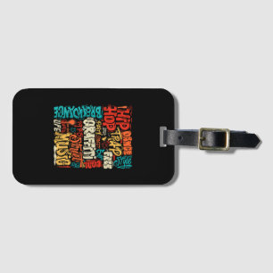 50th Music And Hip hop Graffiti Cassette Vintage R Luggage Tag