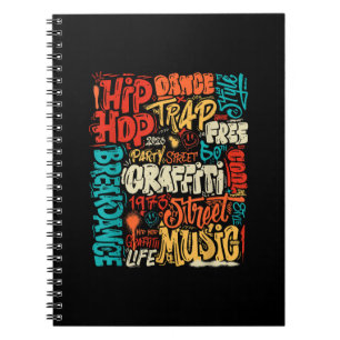 50th Music And Hip hop Graffiti Cassette Vintage R Notebook