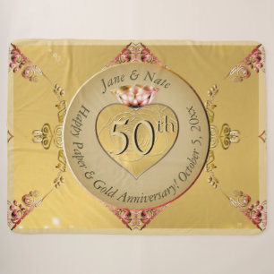 50th or 1st Golden Anniversary Sherpa Blanket
