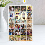 50th or Any Age Birthday 24 Photo Collage Gold Foil Greeting Card<br><div class="desc">Photo collage birthday card with luxury gold foil number of your choice. The photo template is set up for you to add 24 of your favourite photos which are displayed in a square instagram grid format. You can also edit the age and personalize the birthday greeting inside the card. If...</div>