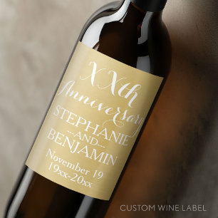 50th or Other Wedding Anniversary Personalized Wine Label