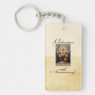 50th Ordination Anniversary Angels at Altar Keychain