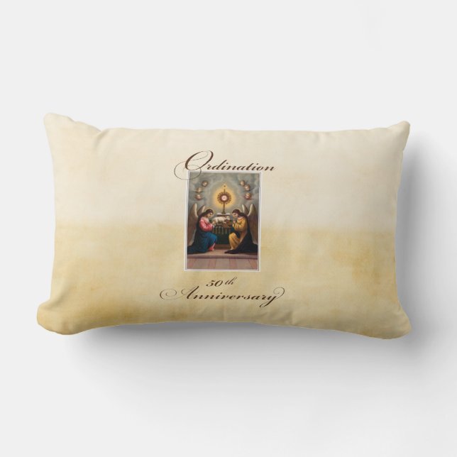 50th Ordination Anniversary Angels at Altar Lumbar Pillow (Front)
