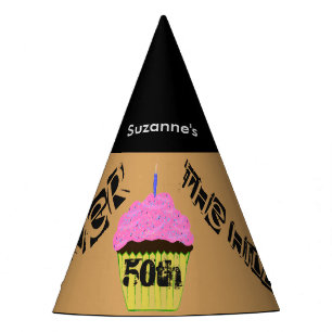 50th Over the Hill Personalized Cupcake Balloons Party Hat