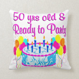 50TH PARTY DIVA THROW PILLOW