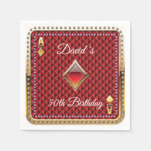 50th Poker Playing Card Casino Birthday Napkins