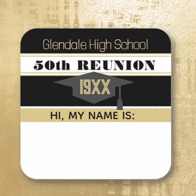 50th Reunion! Class Reunion Name tag Sticker (Creator Uploaded)