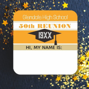 50th Reunion! Class Reunion Name tag Sticker