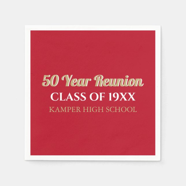 50th Reunion Fun! CUSTOM Reunion  Napkins (Front)