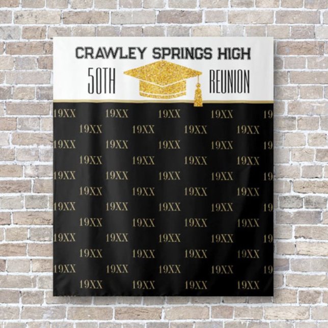 50th Reunion Pics!! Class Reunion Photo backdrop Tapestry (Creator Uploaded)