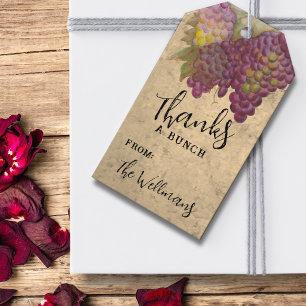 50th Rustic Vineyard Party "Thanks a Bunch" Custom Gift Tags
