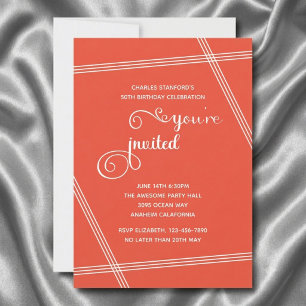 50th Simple Modern Elegant Birthday Party Invites