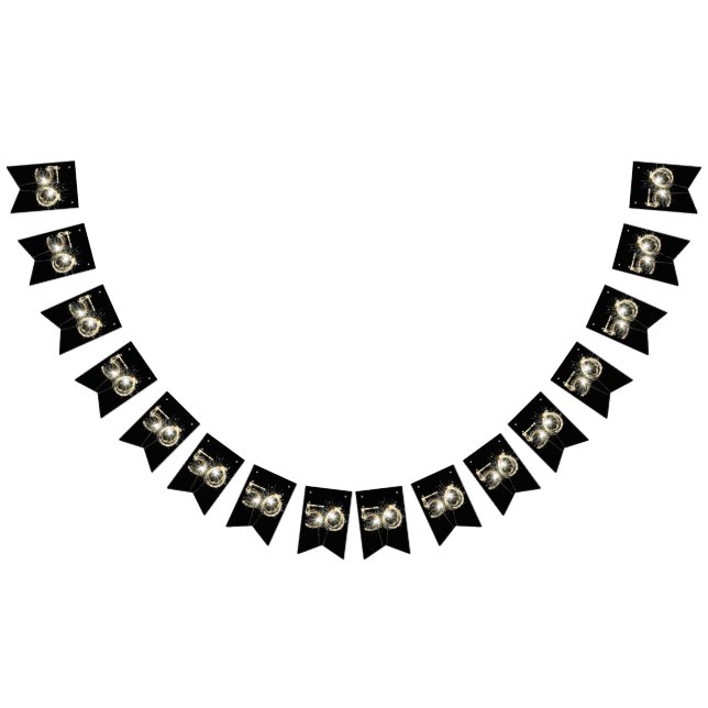 50th Sparklers On Black Bunting Flags (All)