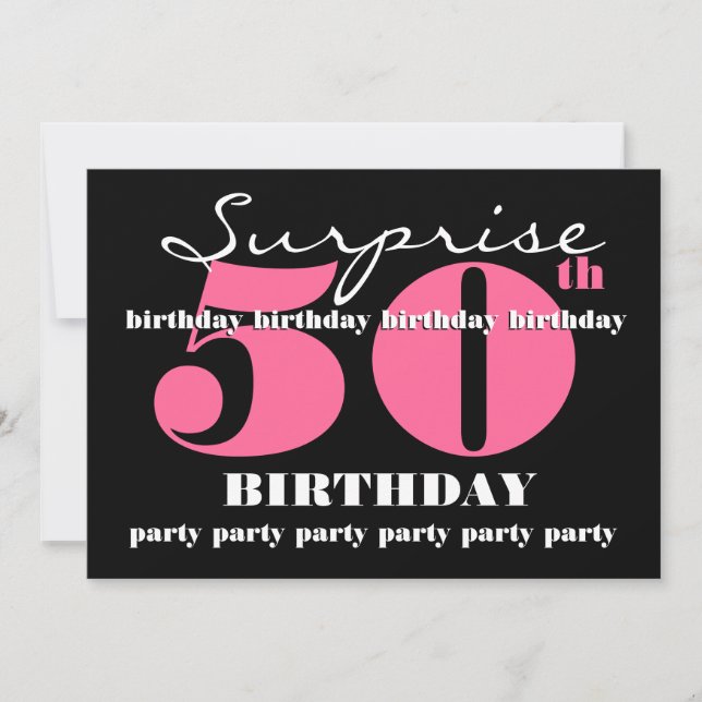 50th SUPRISE Birthday Party Invitation Template (Front)