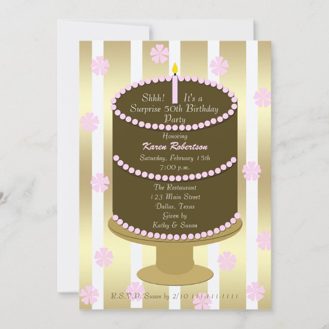 50th Surprise Birthday Party Invitation (Front)