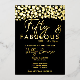 50th surprise birthday party invitation elegant