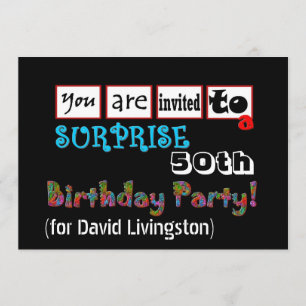 50th SURPRISE Birthday Party Invitation Template