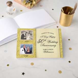 50th Wedding Anniversary 2 Photo Template Guest Book