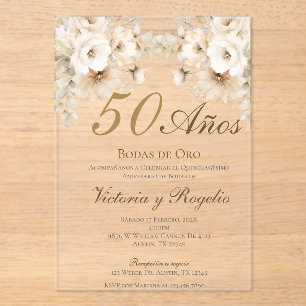 50th Wedding Anniversary Acrylic Invitation